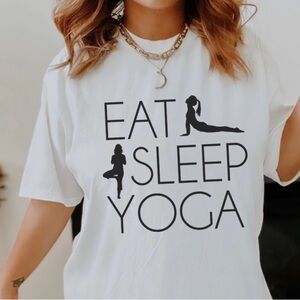 Eat Sleep Yoga 100% Cotton graphic tee S-5X